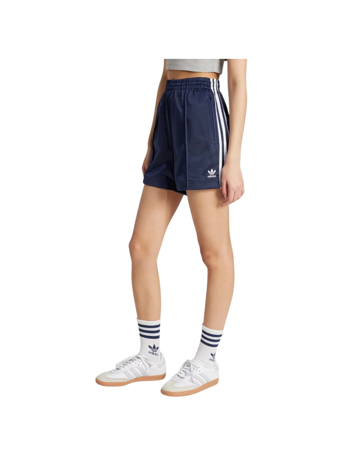 (WMNS) Шорты Adidas Firebird 'Night Indigo White' — изображение 2 из 3, индиго/белый