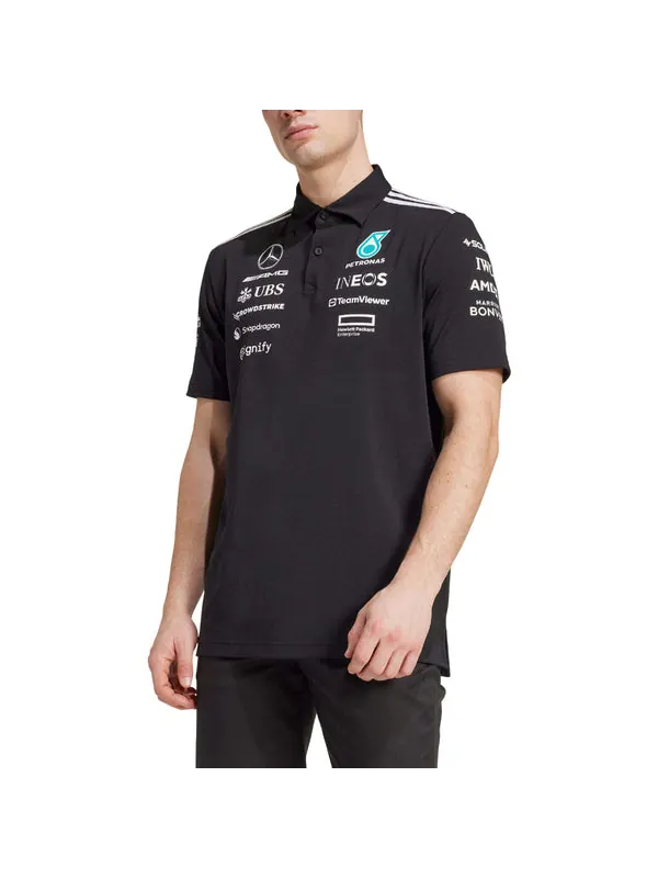 Рубашка-поло mercedes amg petronas formula one team polo shirt Adidas — изображение 2 из 3, черный