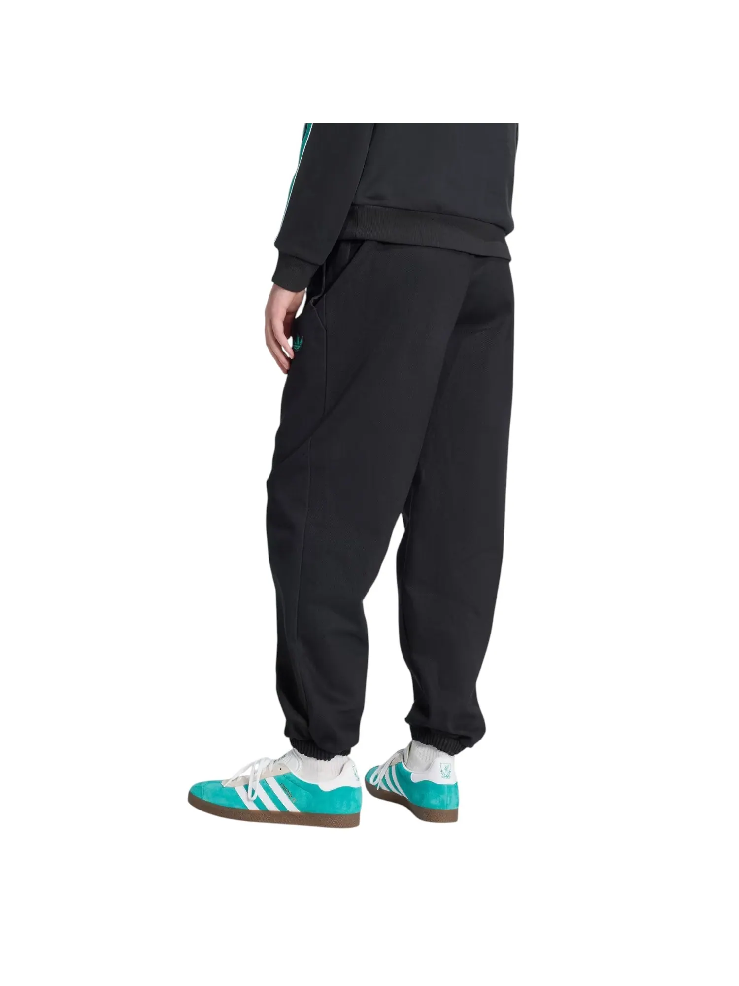 Брюки Adidas Liverpool FC Terrace Icons Drill Pants 'Black Sea Green' — изображение 2 из 2, черный/зеленый