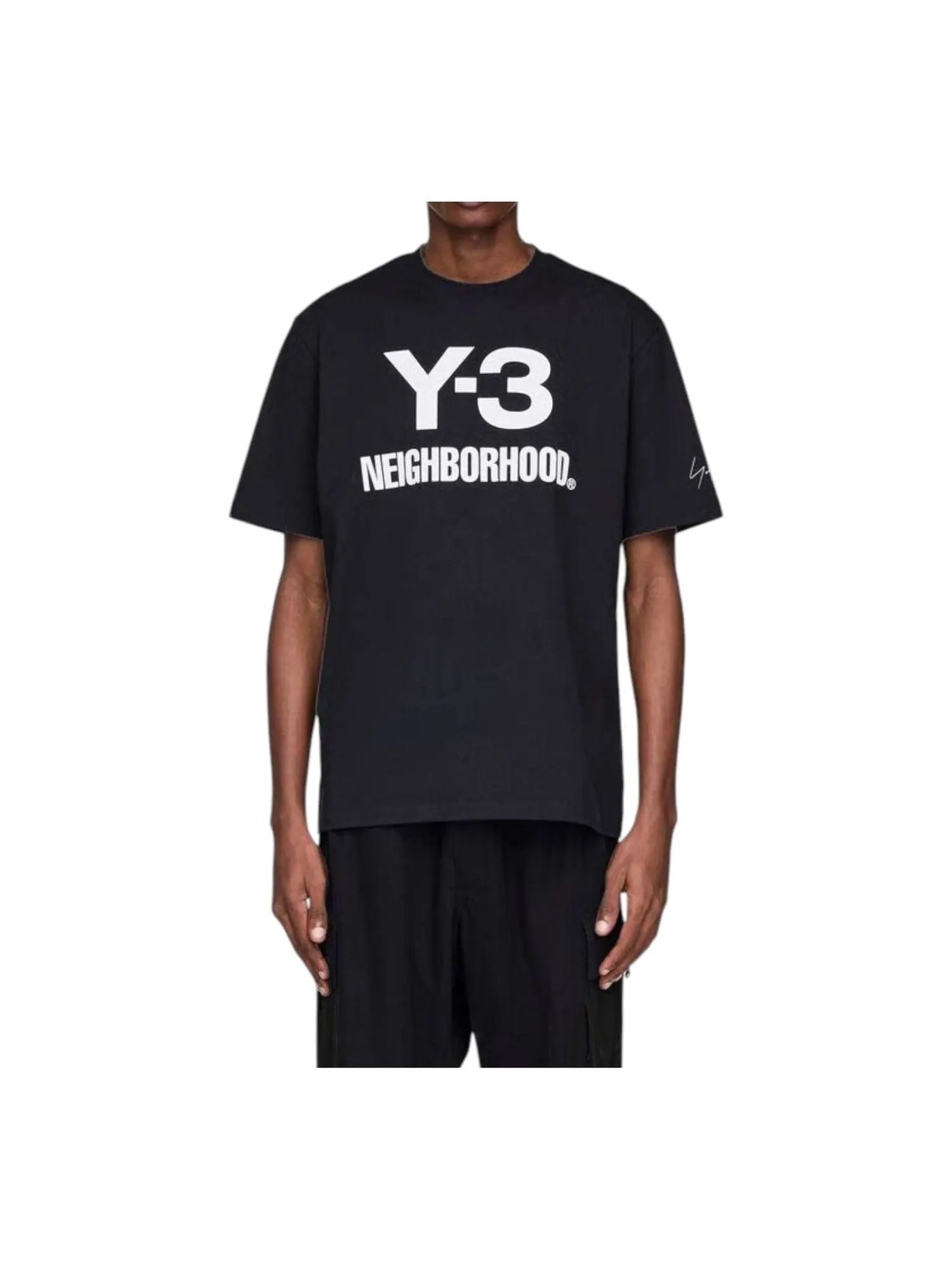 Футболка adidas Y-3 x Neighborhood Logo Relaxed T-Shirt 'Black' — изображение 3 из 3, черный