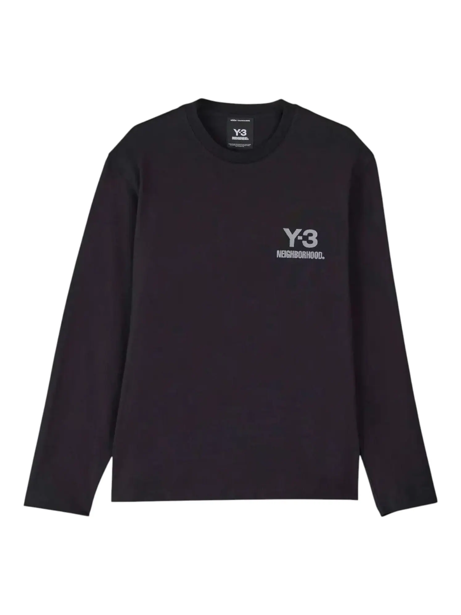 Футболка adidas Y-3 x Neighborhood Logo Long-Sleeved Relaxed T-Shirt 'Black' — изображение 1 из 4, черный