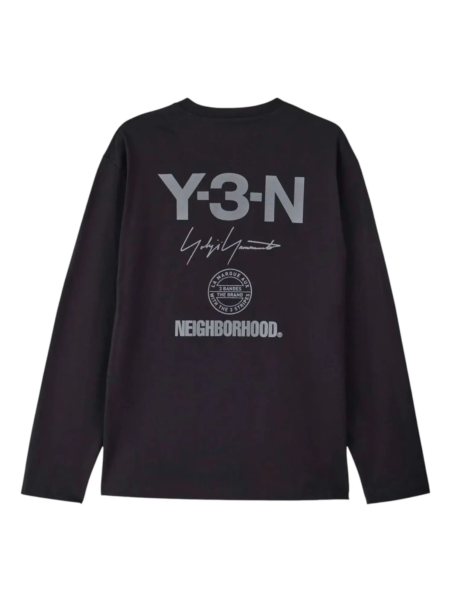 Футболка adidas Y-3 x Neighborhood Logo Long-Sleeved Relaxed T-Shirt 'Black' — изображение 2 из 4, черный