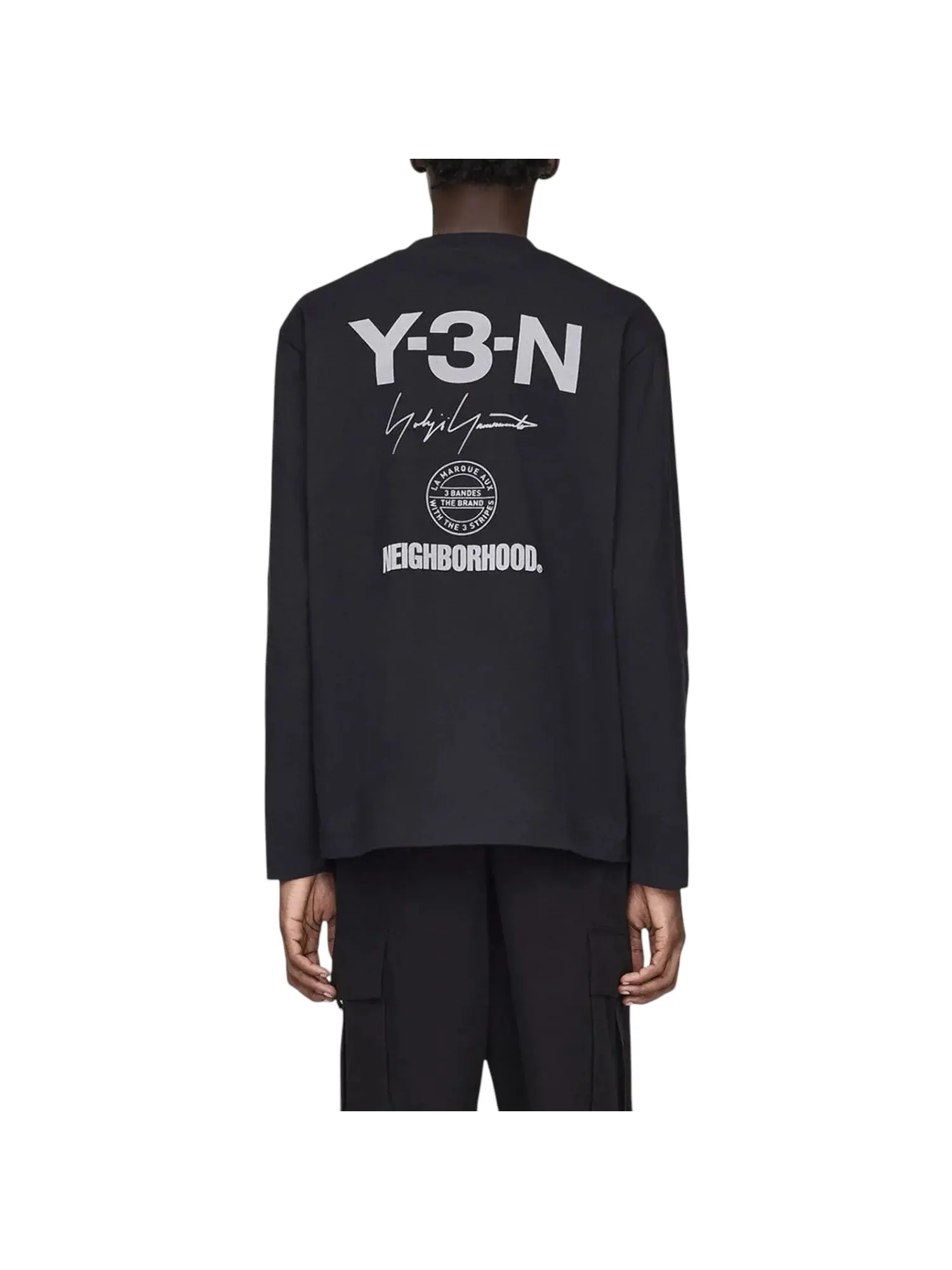 Футболка adidas Y-3 x Neighborhood Logo Long-Sleeved Relaxed T-Shirt 'Black' — изображение 4 из 4, черный