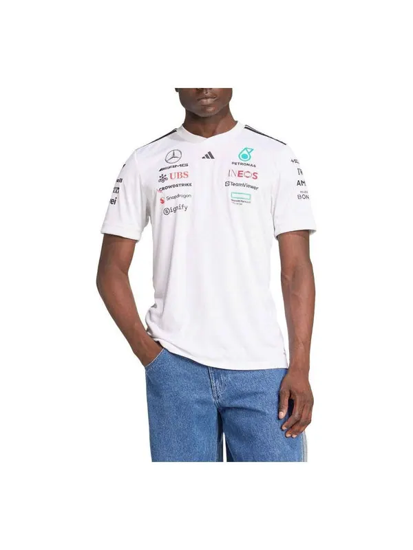 Футболка mercedes amg petronas formula one team white driver jersey Adidas — изображение 1 из 2, белый