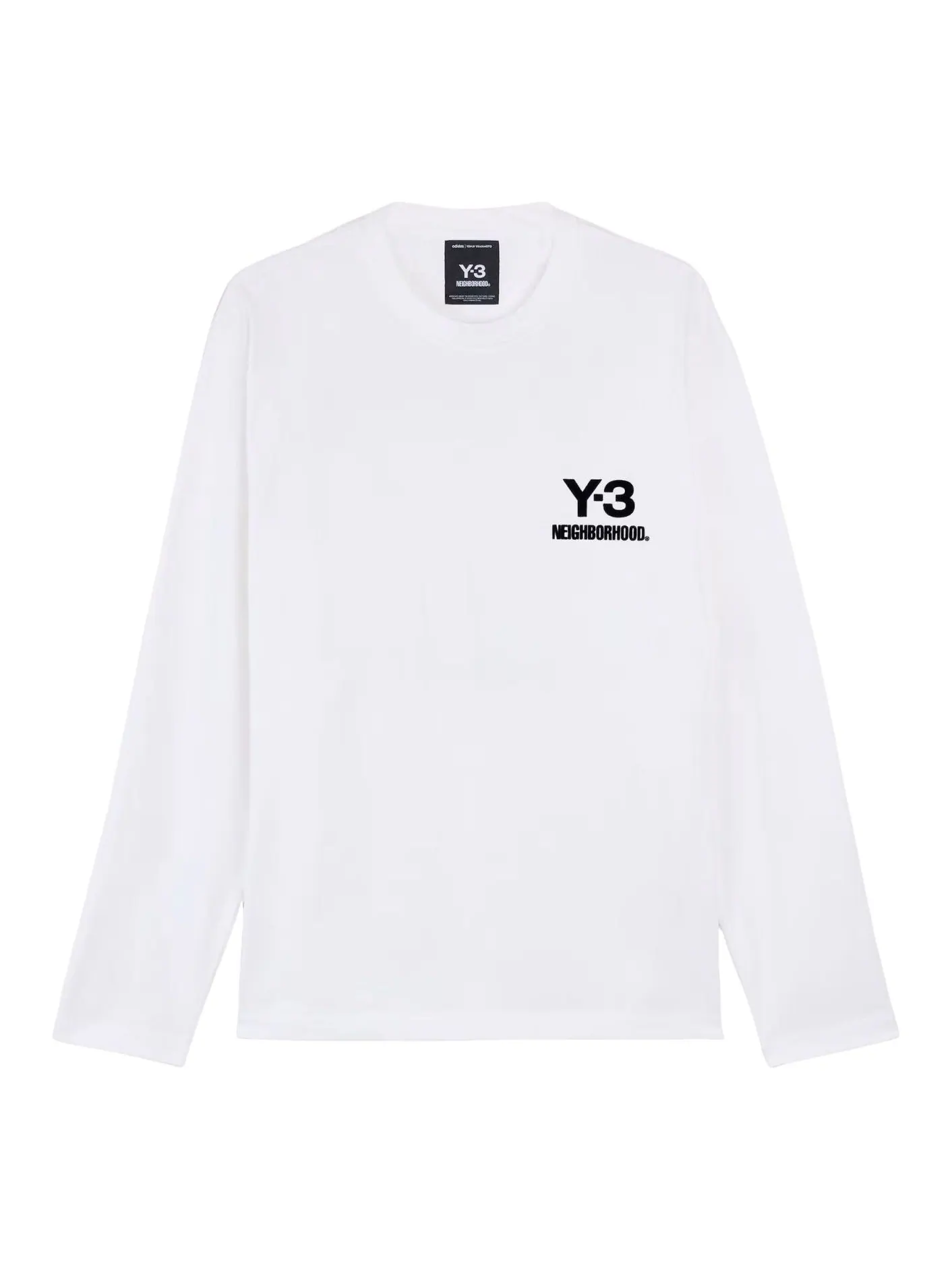 Футболка Adidas Y-3 NBHD Logo LS 'Core White' — изображение 1 из 2, белый