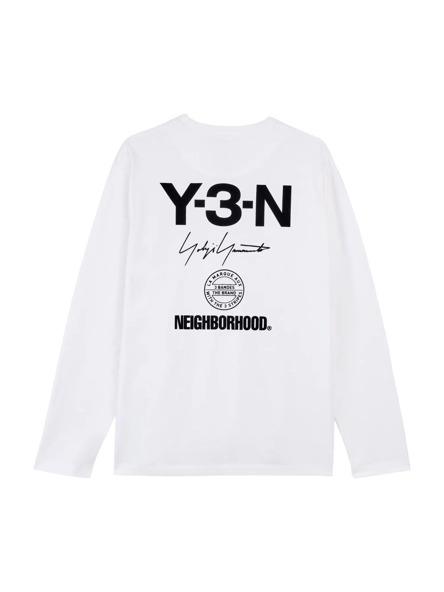 Футболка Adidas Y-3 NBHD Logo LS 'Core White' — изображение 2 из 2, белый