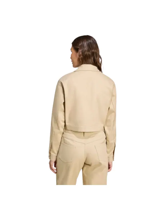 (WMNS) Укороченная спортивная куртка Adidas Firebird Twill Crop Track Jacket 'Бежевый' — изображение 2 из 2