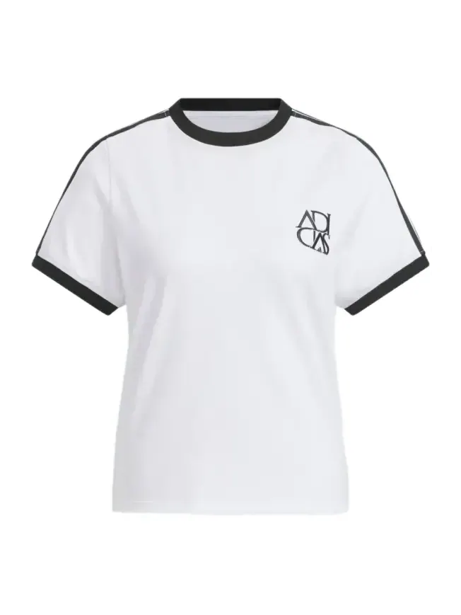 Футболка (WMNS) adidas Dance T-Shirt 'White Black' — изображение 1 из 2, белый