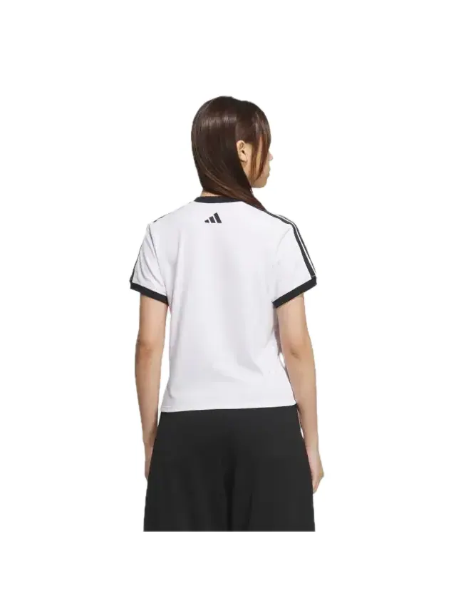Футболка (WMNS) adidas Dance T-Shirt 'White Black' — изображение 2 из 2, белый