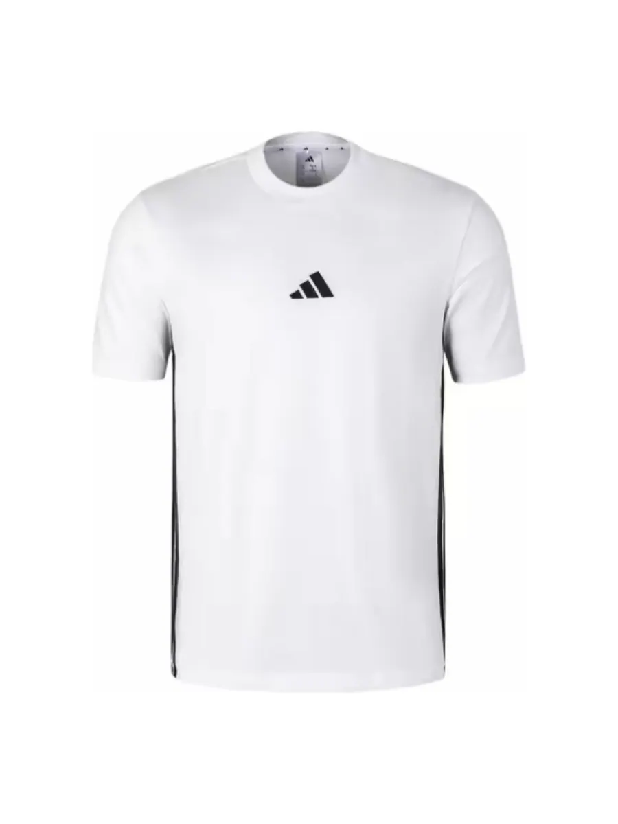 Футболка Adidas Essentials Single Jersey 'White Black' — изображение 1 из 1, черный/белый