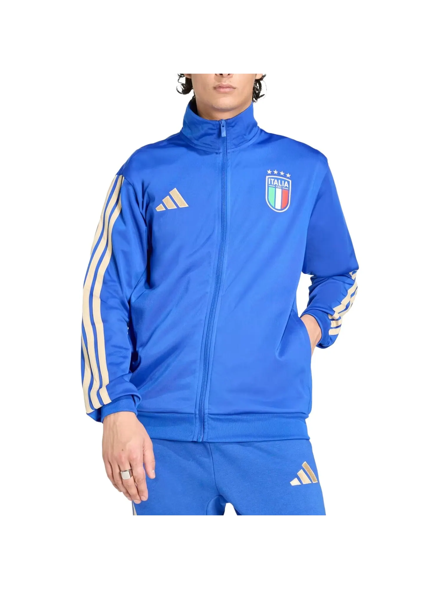 Спортивная футболка Adidas Italy DNA Track Top 'Bold Blue' — изображение 2 из 3, синий