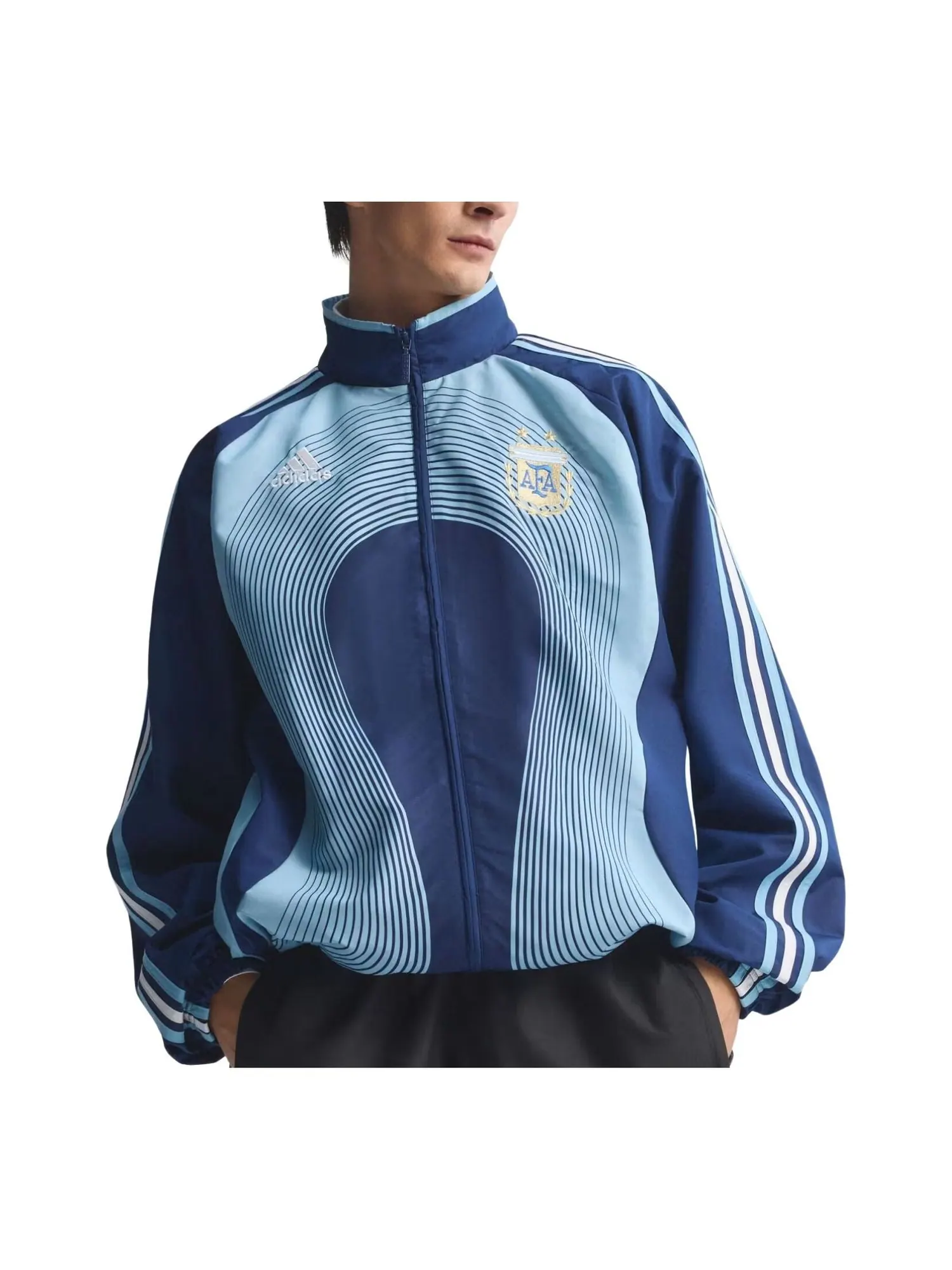 Спортивная футболка Adidas Argentina Away Track Top 2006, темно-синяя, модель — изображение 1 из 2, синий