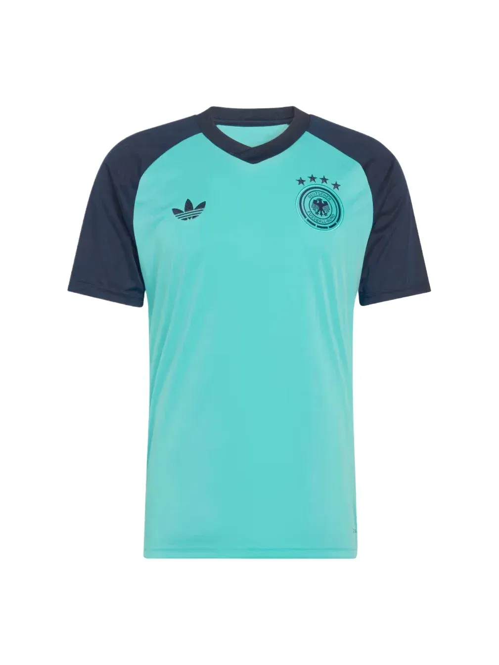 Мужская футболка Adidas Germany 26 Away Pre Match Jersey Asia Sizing Flash Aqua — изображение 1 из 2, зеленый