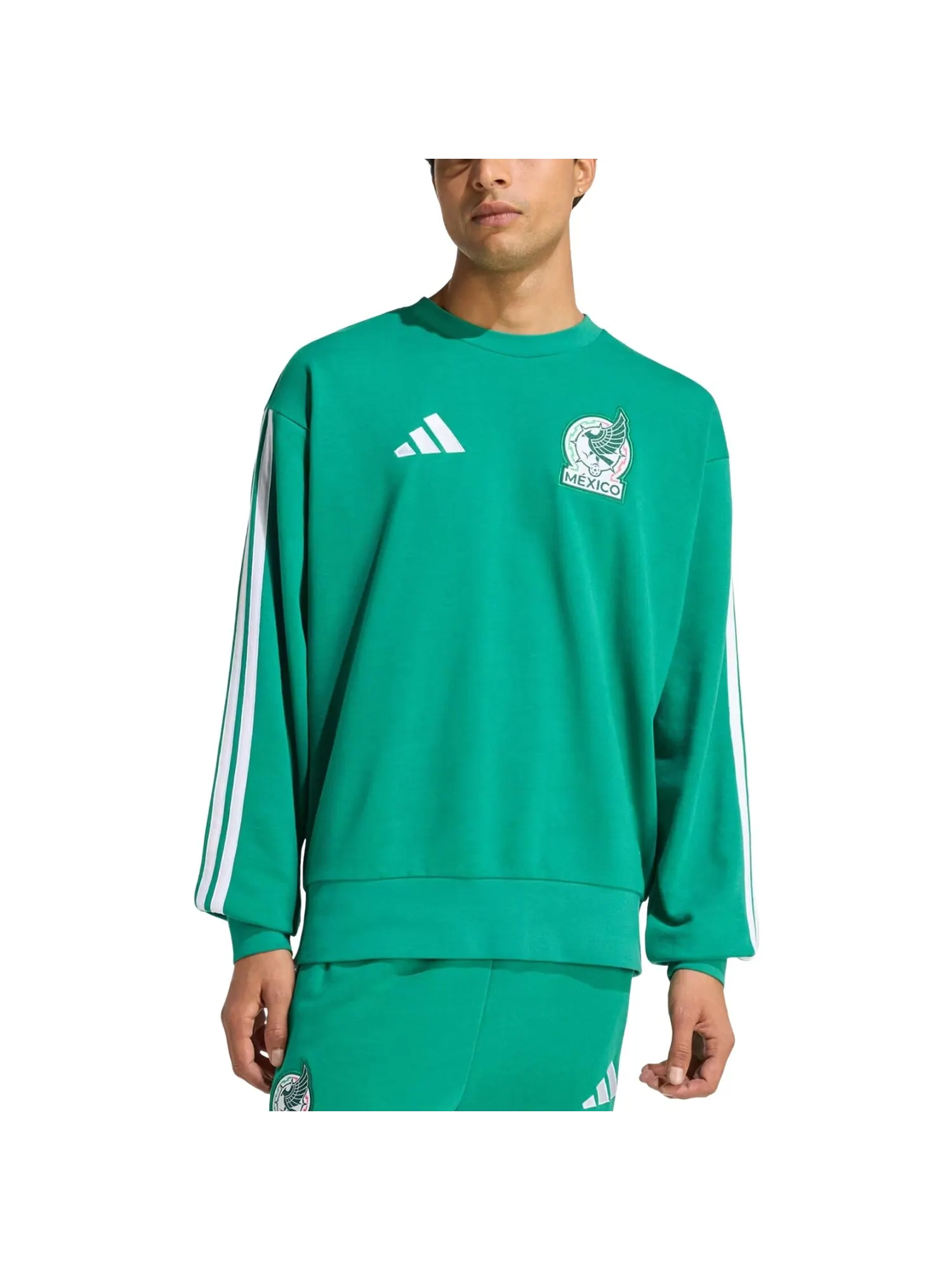 Свитшот Adidas Mexico DNA Crew Sweat 'Bold Green' — изображение 2 из 3, зеленый