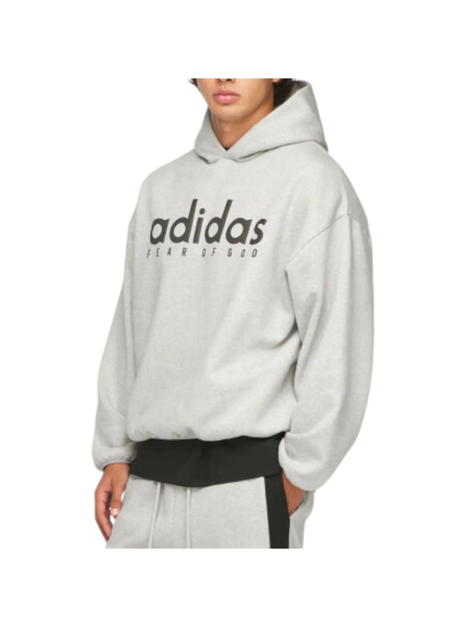 Худи adidas x FEAR OF GOD ATHLETICS Oversized Hoodie 'Heather Grey' — изображение 3 из 4, серый