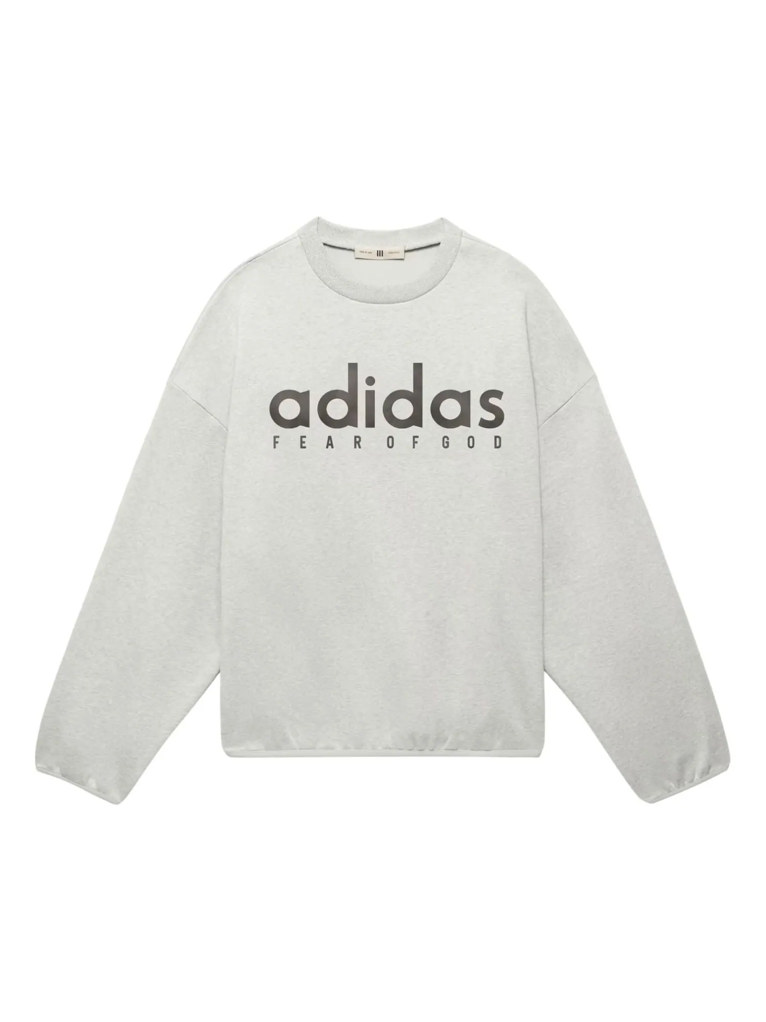 Футболка adidas x FEAR OF GOD ATHLETICS Oversized Long-Sleeve T-Shirt 'Heather Grey' — изображение 1 из 4, серый
