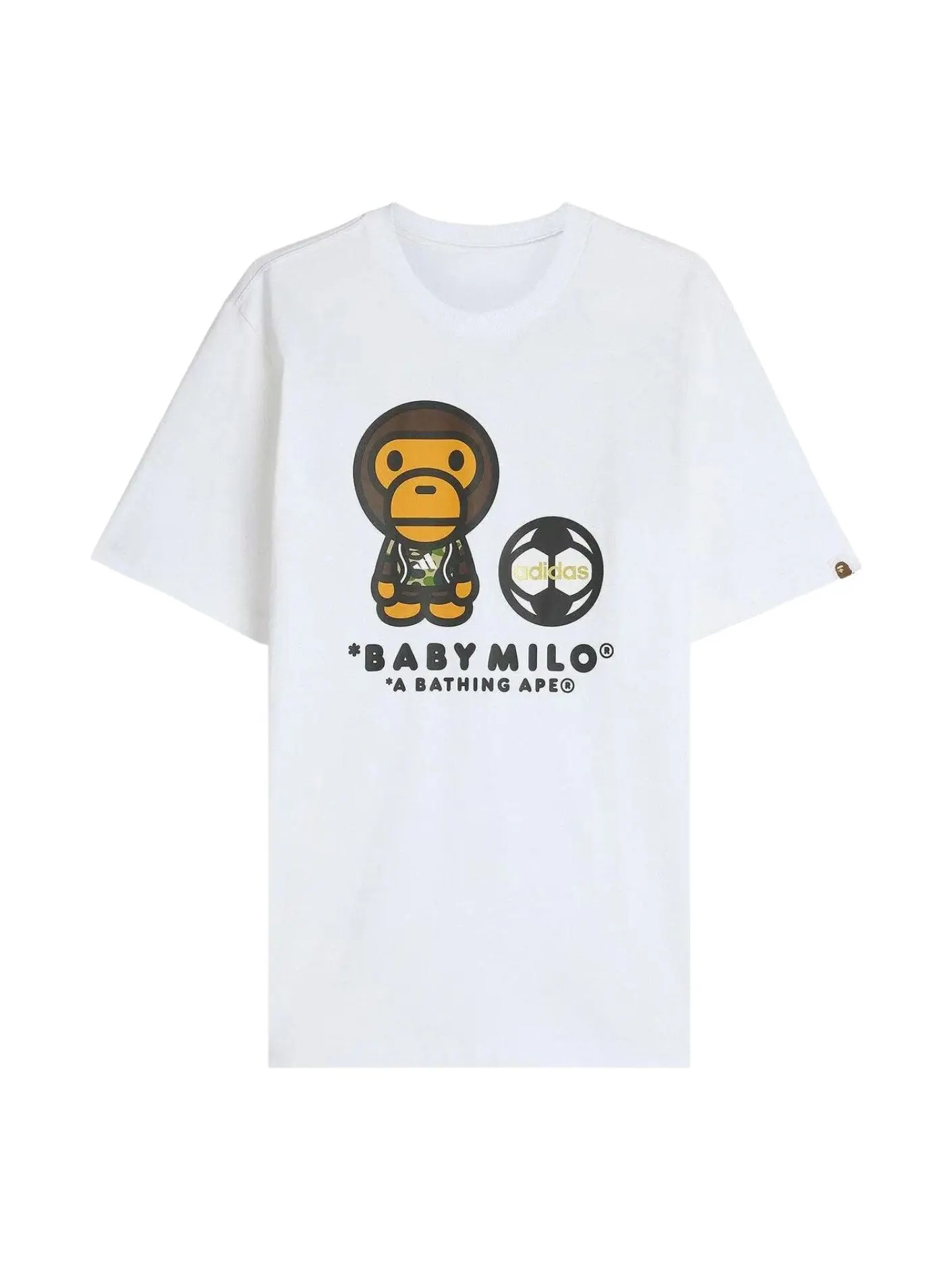 Футболка Adidas x BAPE Milo с коротким рукавом, белая, модель — изображение 1 из 2, белый
