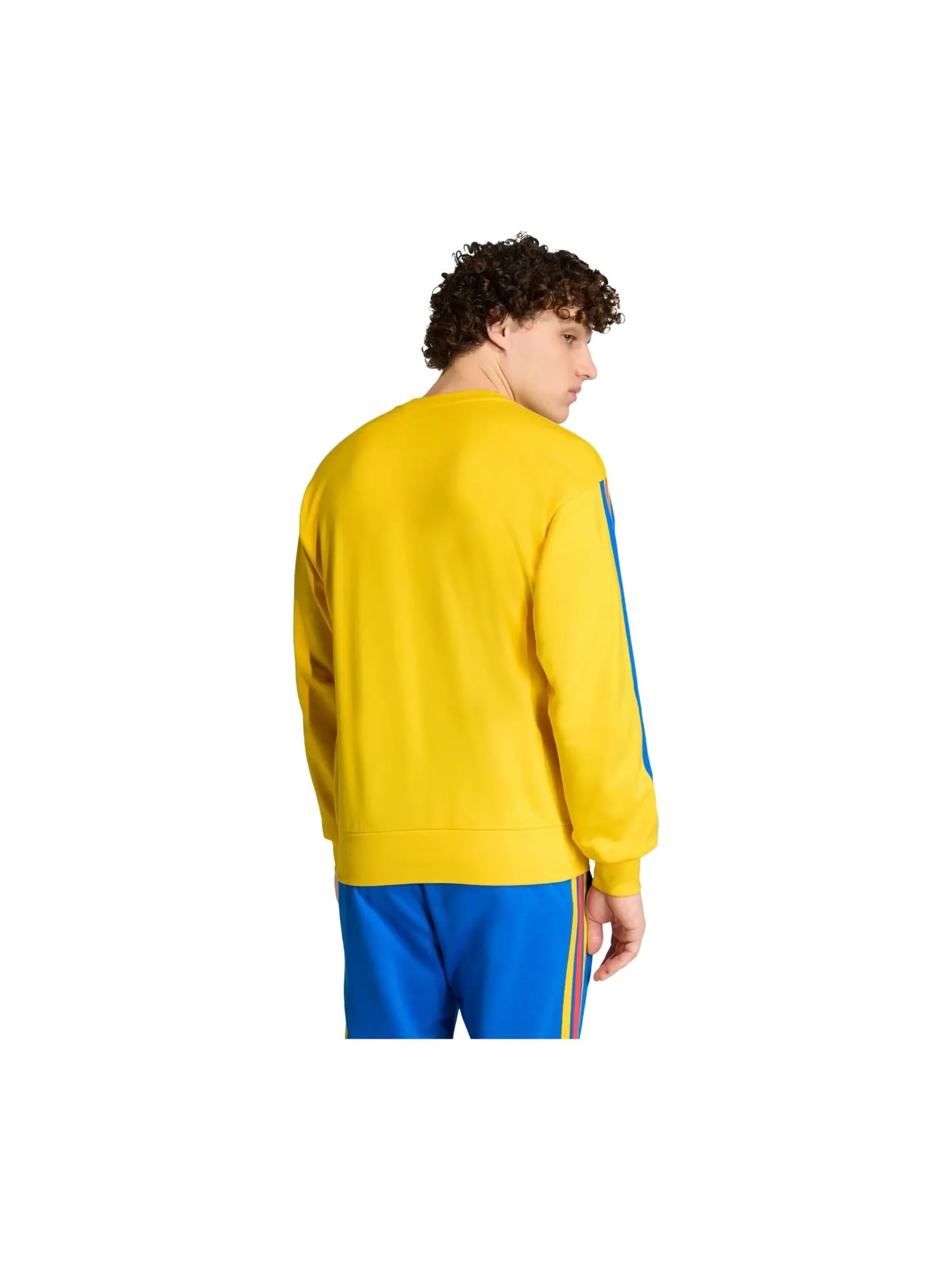 Свитшот Adidas Colombia DNA Crew Sweat 'Impact Yellow' — изображение 3 из 3, желтый
