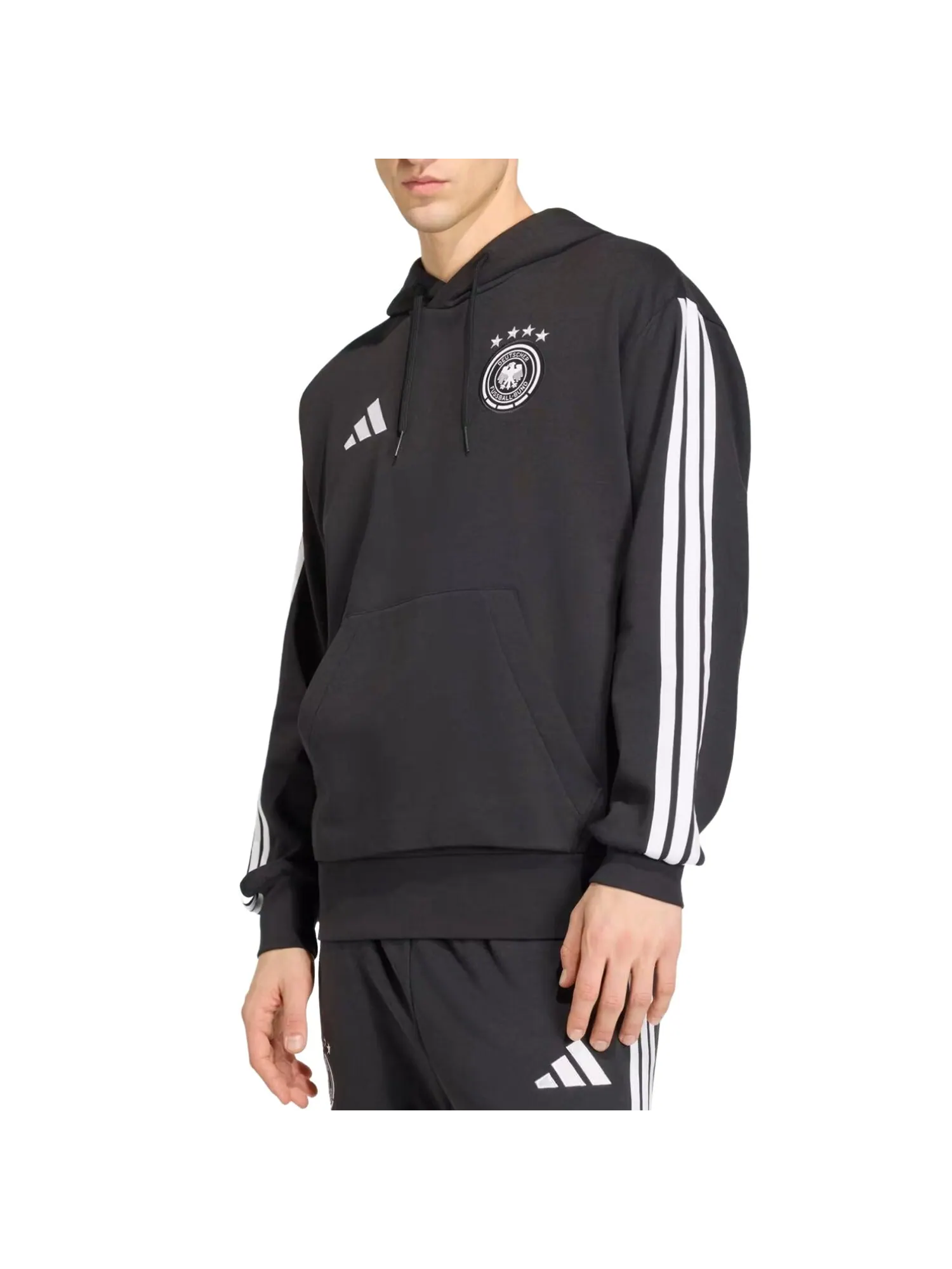 Толстовка Adidas Germany DNA Fleece Hoodie 'Black' — изображение 2 из 3, черный