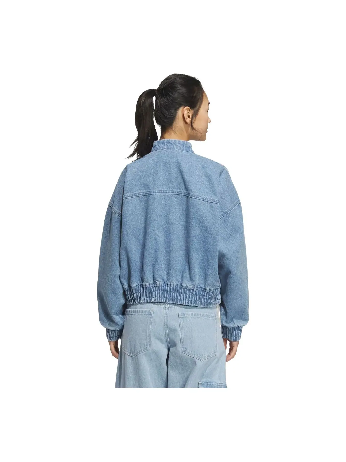 (WMNS) Куртка Adidas CTT Jersey Jacket, азиатский размер, цвет «светлый деним» — изображение 2 из 2