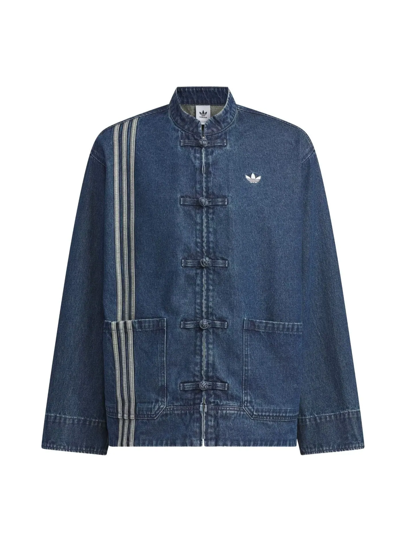 Куртка Adidas CTT Oversized Track 3.0, азиатский размер, цвет «Средний синий деним» — изображение 1 из 2