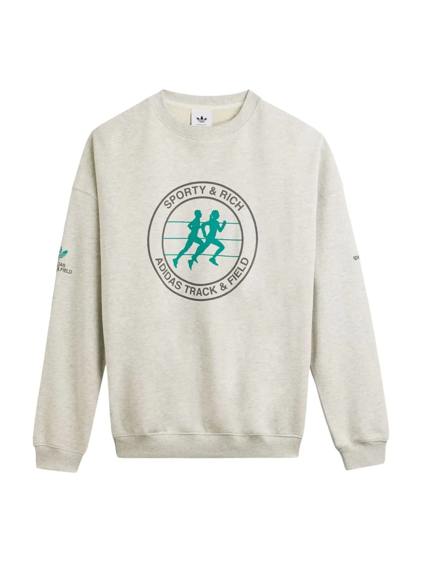 Толстовка (WMNS) adidas x Sporty & Rich Sweatshirt 'Gray' — изображение 1 из 4, серый