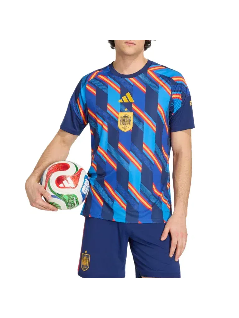 Мужская футболка Spain 26 Home Pre Match Jersey Adidas — изображение 3 из 4, синий