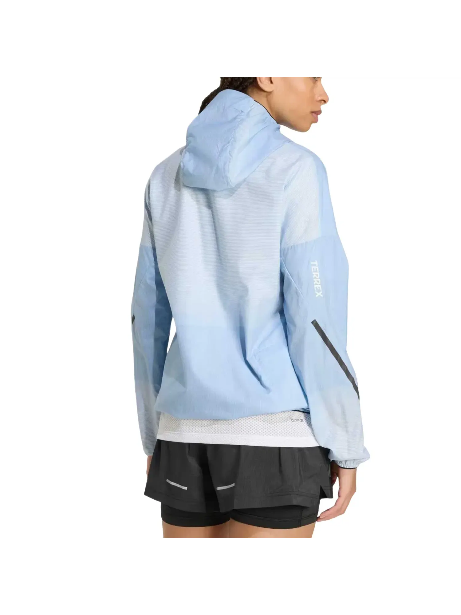 Женская ветровка для бега с ветрозащитой Adidas Terrex Xperior Clima365 Light Windweave Jacket — изображение 3 из 3, синий
