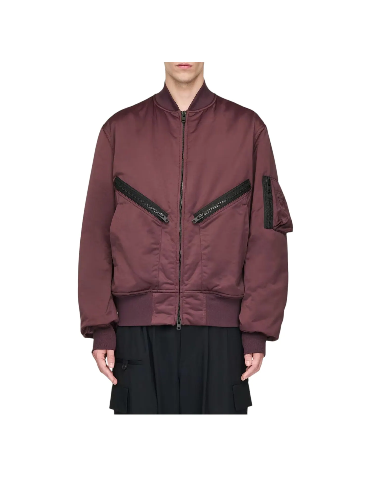 Куртка-бомбер Adidas Y-3 Oversized Jacket 'Shadow Maroon' — изображение 3 из 4, красный