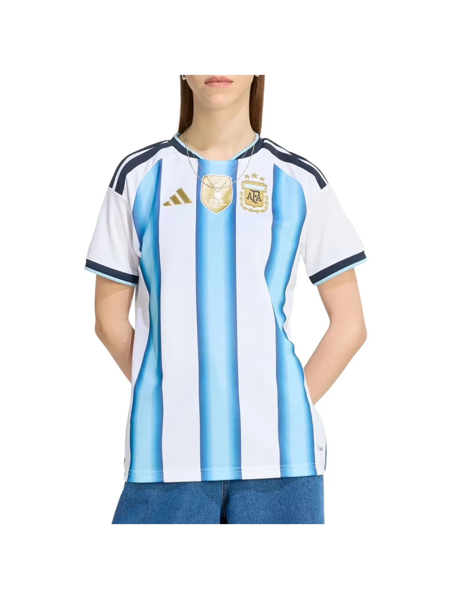 (WMNS) Домашняя футболка сборной Аргентины adidas, размер 26, цвет «Белый, ледяной — изображение 3 из 4