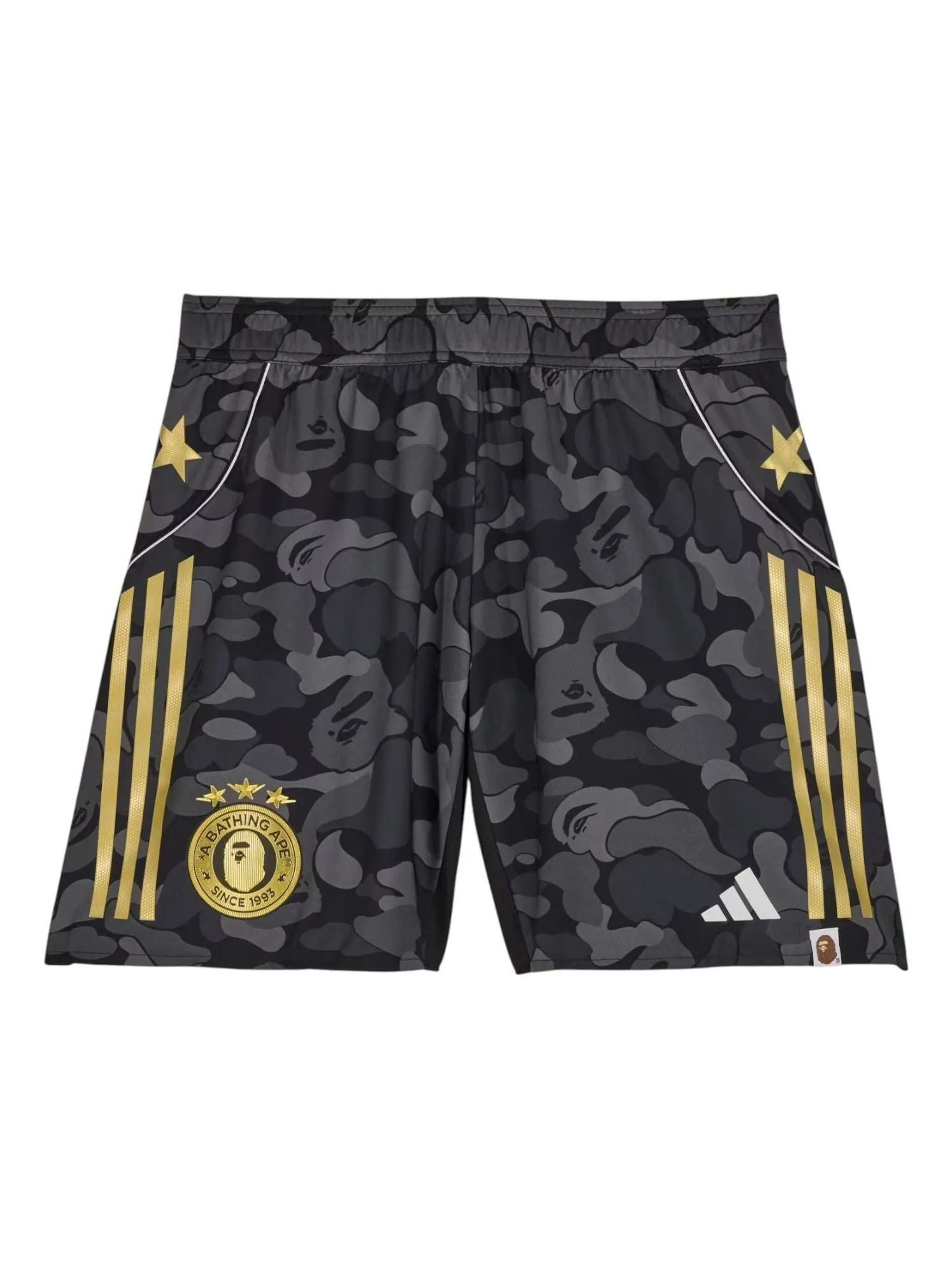 Шорты adidas x BAPE FB Slim-Fit Shorts 'Black Grey' — изображение 1 из 4, черный