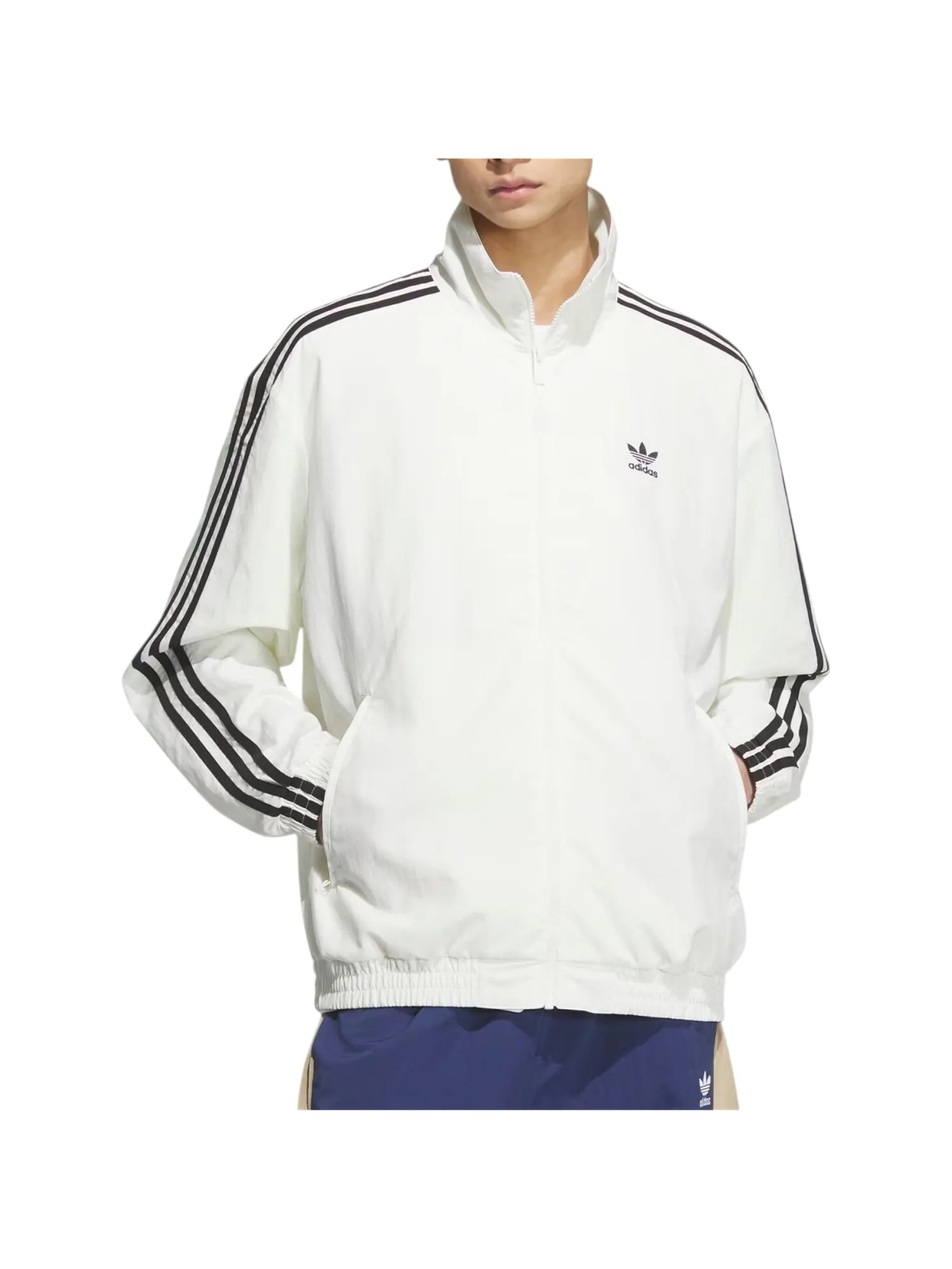Куртка adidas Firebird Track Jacket Loose Fit 'Off White' — изображение 2 из 3, белый