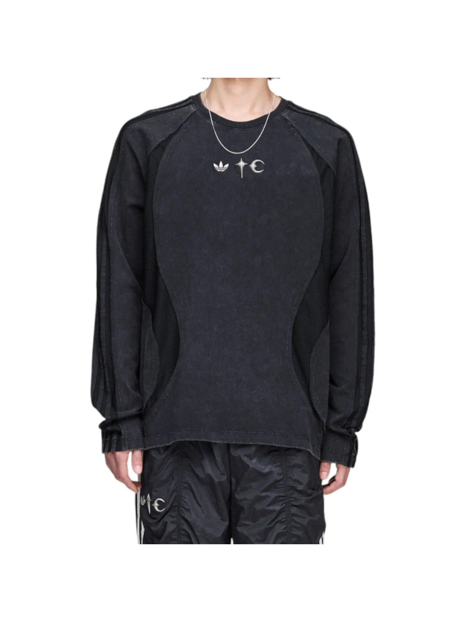 Футболка adidas x THUG CLUB TEAMGEIST Long-Sleeved T-shirt 'Black' — изображение 3 из 4, черный