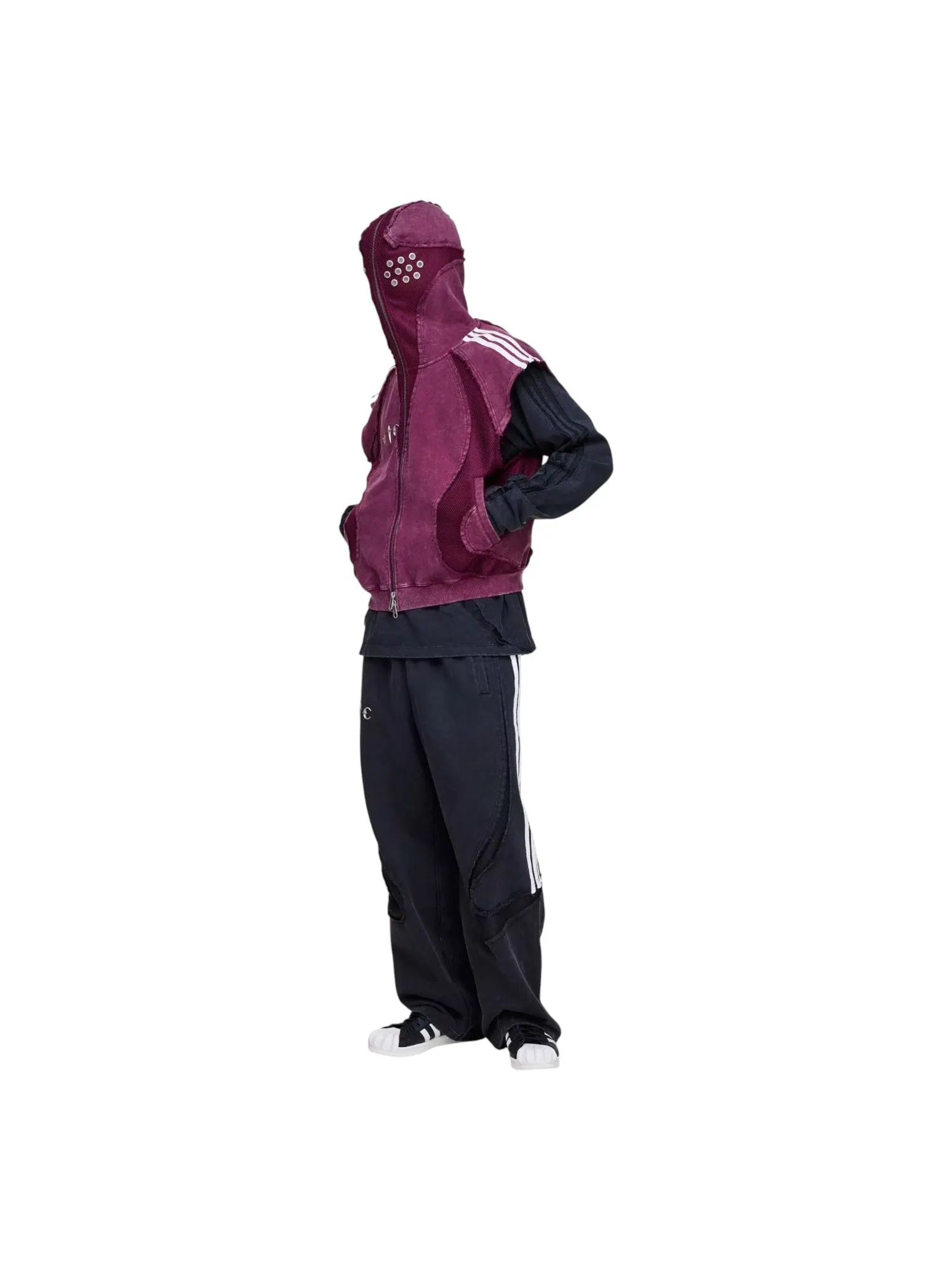 Куртка adidas x THUG CLUB TEAMGEIST Hooded Jacket 'Maroon' — изображение 5 из 5, бордовый