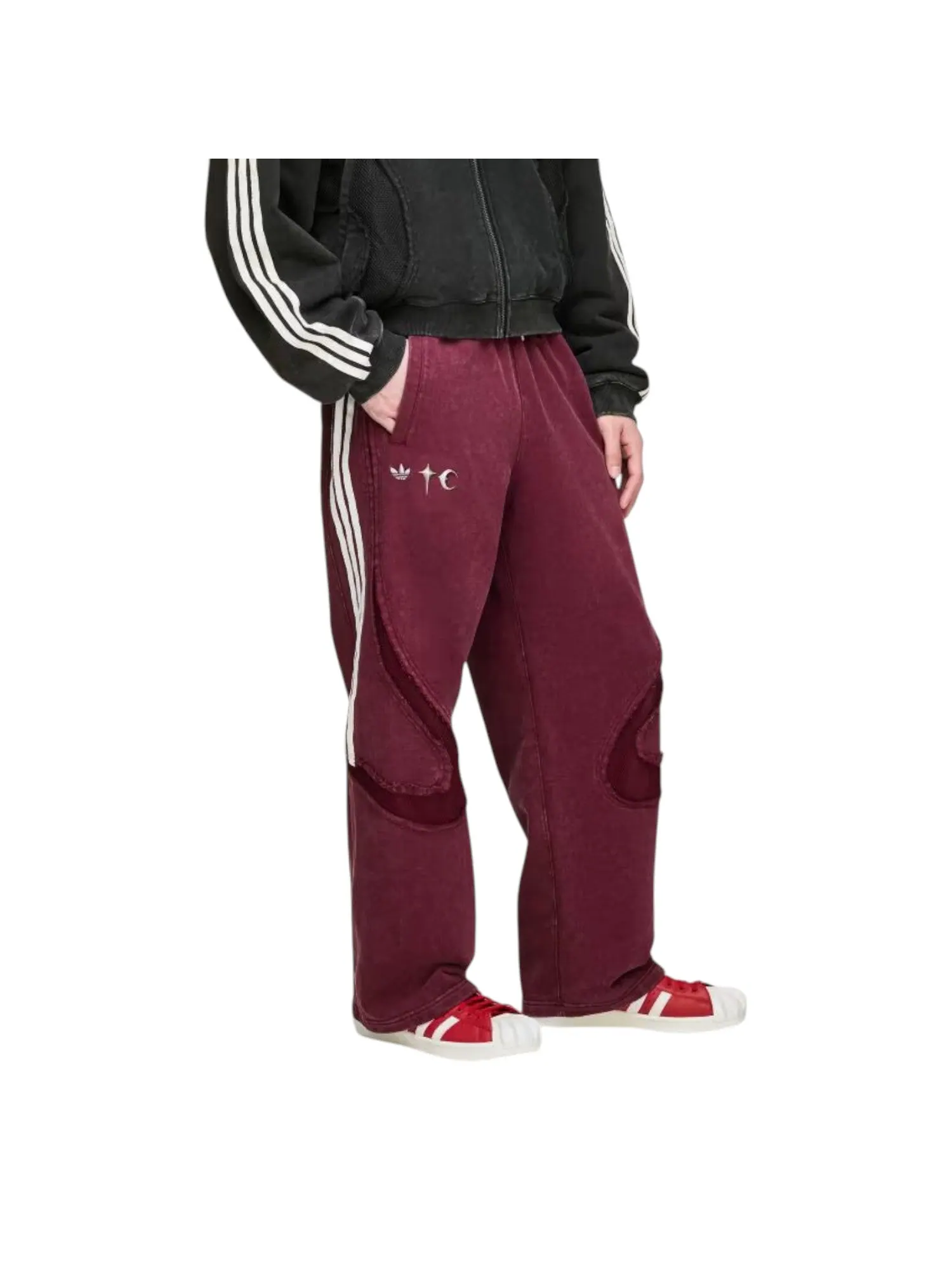 Спортивные брюки Adidas x THUG CLUB TEAMGEIST Maroon — изображение 3 из 4, коричневый