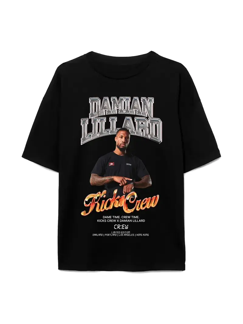 Футболка KICKS CREW x Damian Lillard T-Shirt 'Hong Kong Dame Time 001' — черный