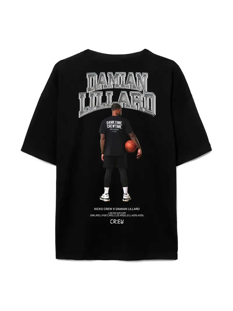 Футболка KICKS CREW x Damian Lillard T-Shirt 'Hong Kong Dame Time 003' — изображение 2 из 2, черный