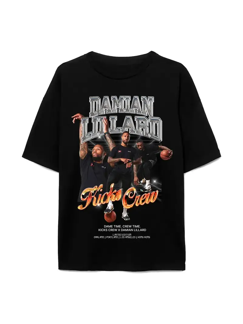 Футболка KICKS CREW x Damian Lillard T-Shirt 'Hong Kong Dame Time 004' — черный