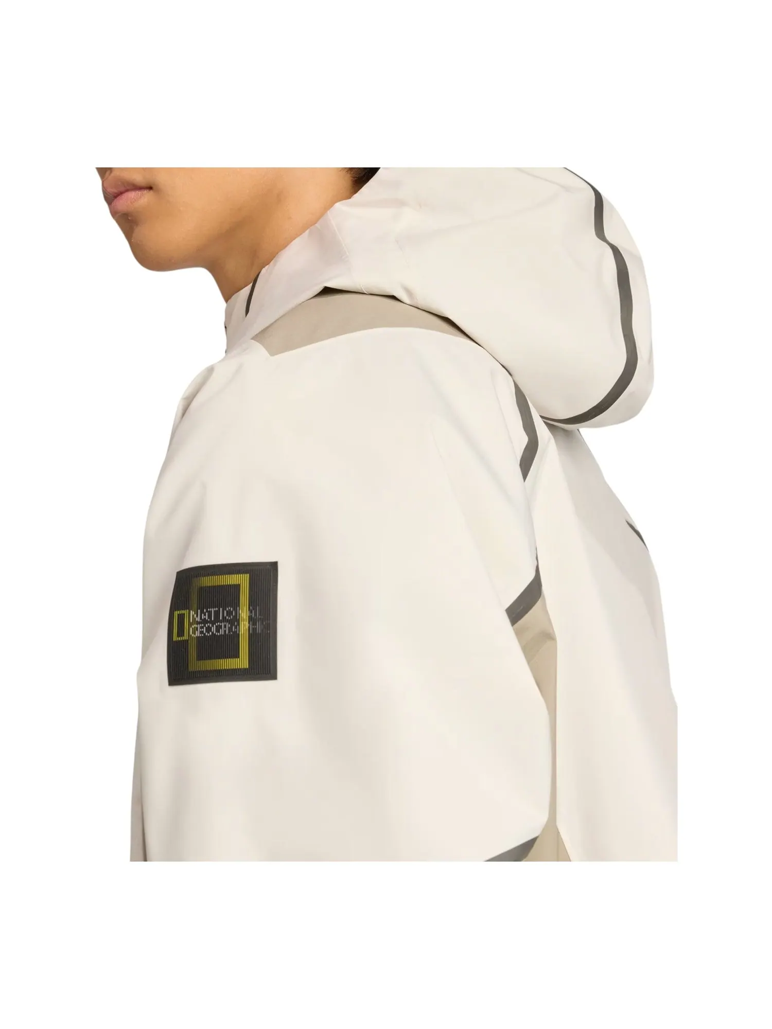 Куртка adidas x National Geographic Climaproof Rain Jacket Asia Sizing 'Alumina Silver Pebble' — изображение 4 из 4, бежевый
