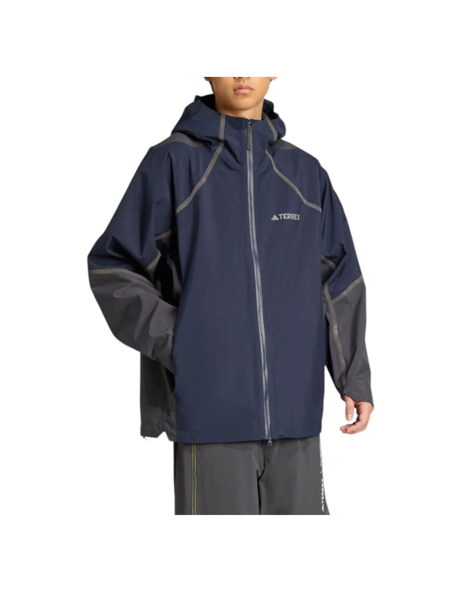 Куртка adidas x National Geographic Climaproof Rain Jacket Asia Sizing 'Legend Ink' — изображение 2 из 3, темно-синий