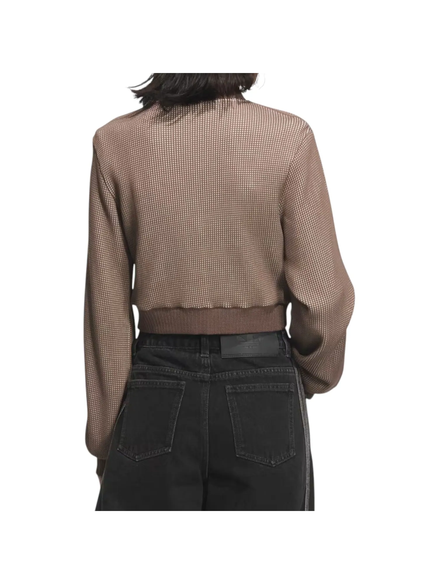 Куртка (WMNS) adidas Crop Track Top Slim Fit Jacket Asia Sizing 'Sand Strata' — изображение 3 из 3, коричневый