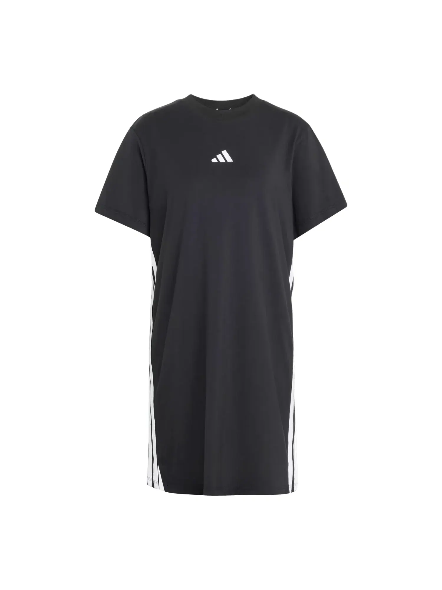 Женское платье-футболка с длинным рукавом Adidas Essential 3-Stripes T-Shirt Dress — изображение 1 из 2, черный