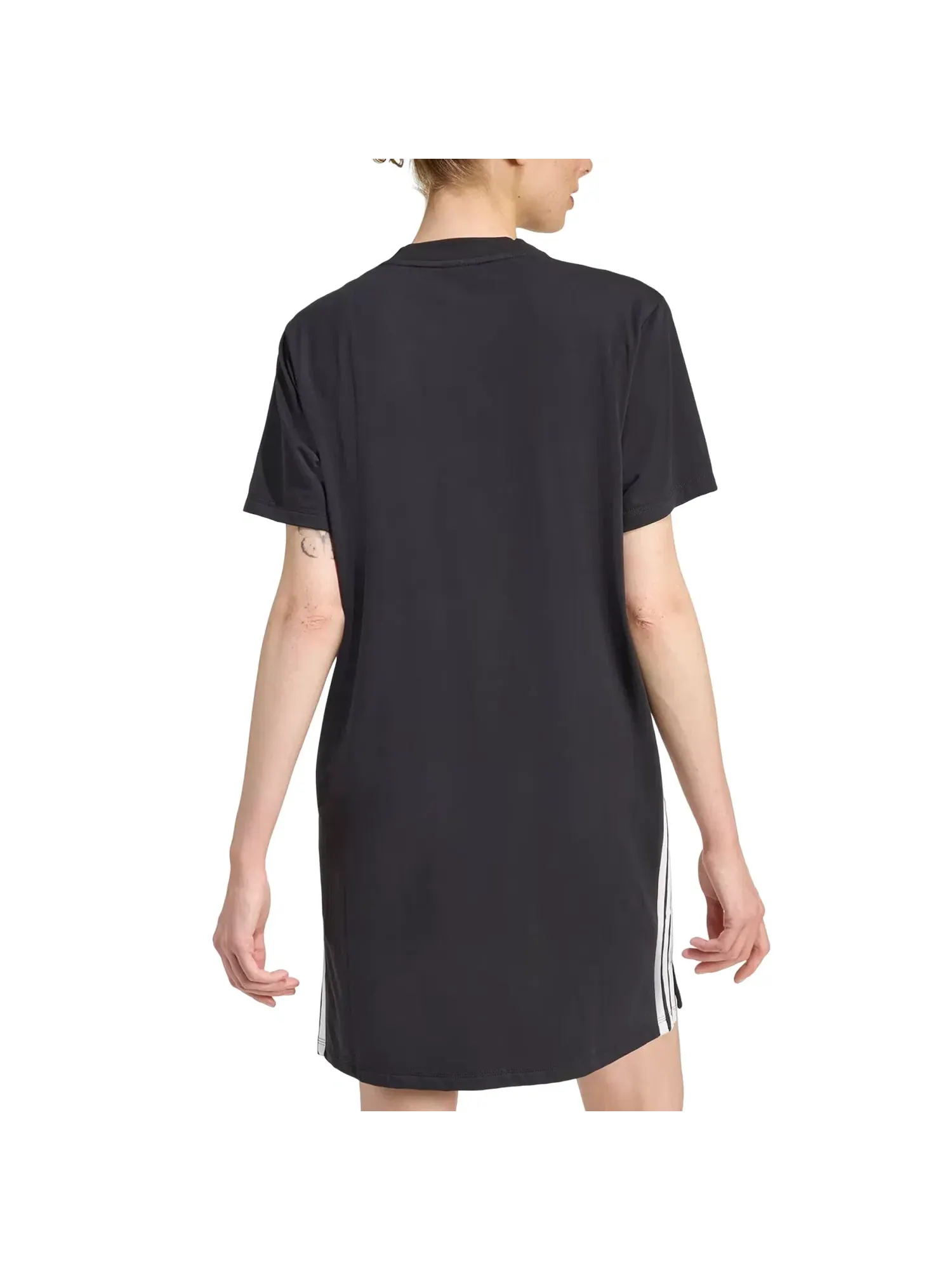Женское платье-футболка с длинным рукавом Adidas Essential 3-Stripes T-Shirt Dress — изображение 2 из 2, черный
