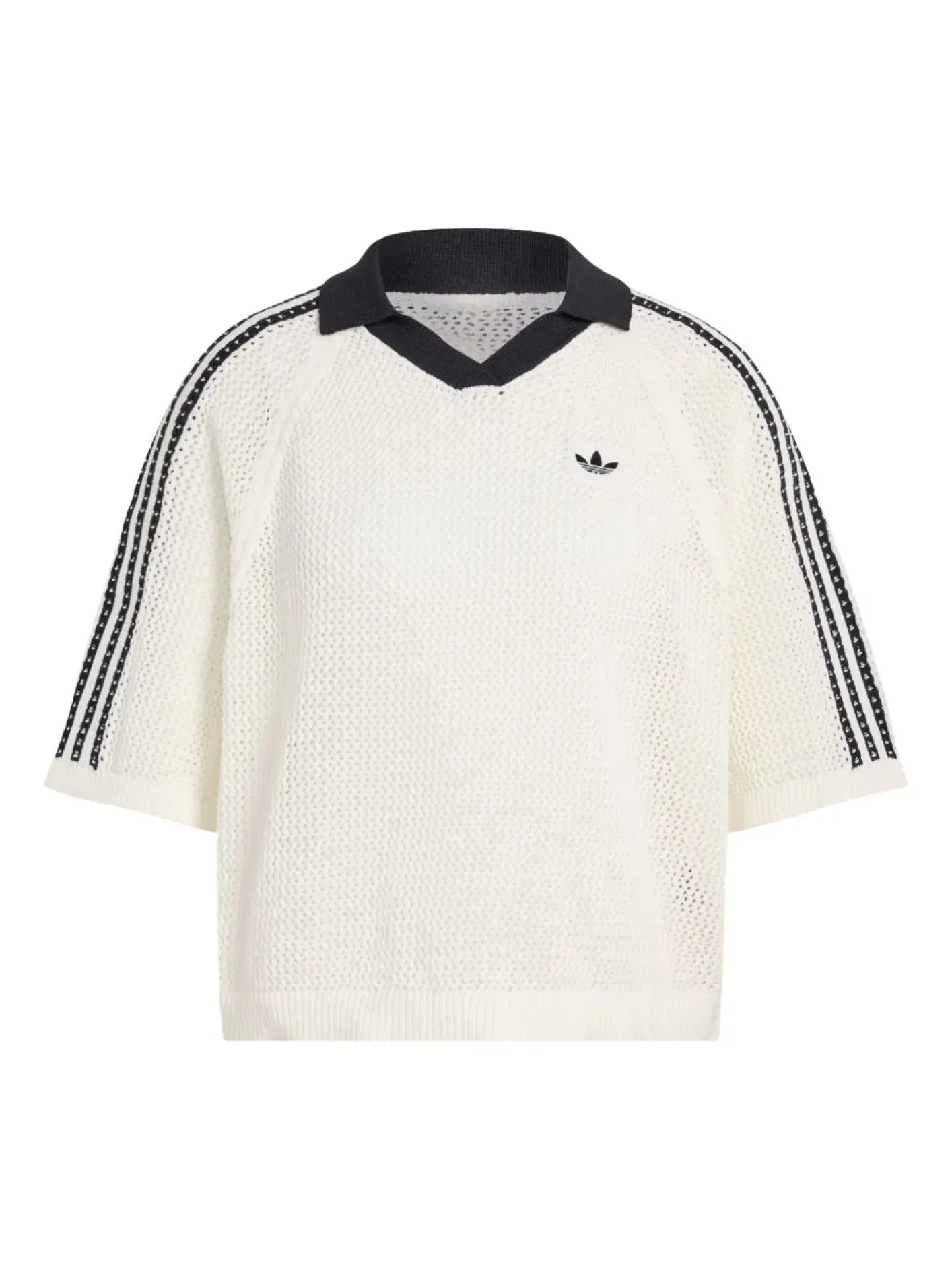 Футболка-поло Adidas, цвет «Белый-черный», KC6490 — изображение 1 из 4
