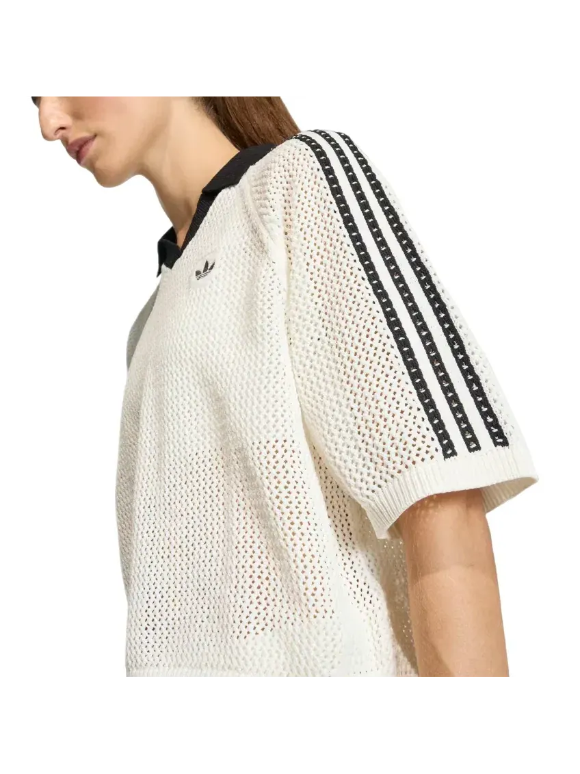 Футболка-поло Adidas, цвет «Белый-черный», KC6490 — изображение 4 из 4
