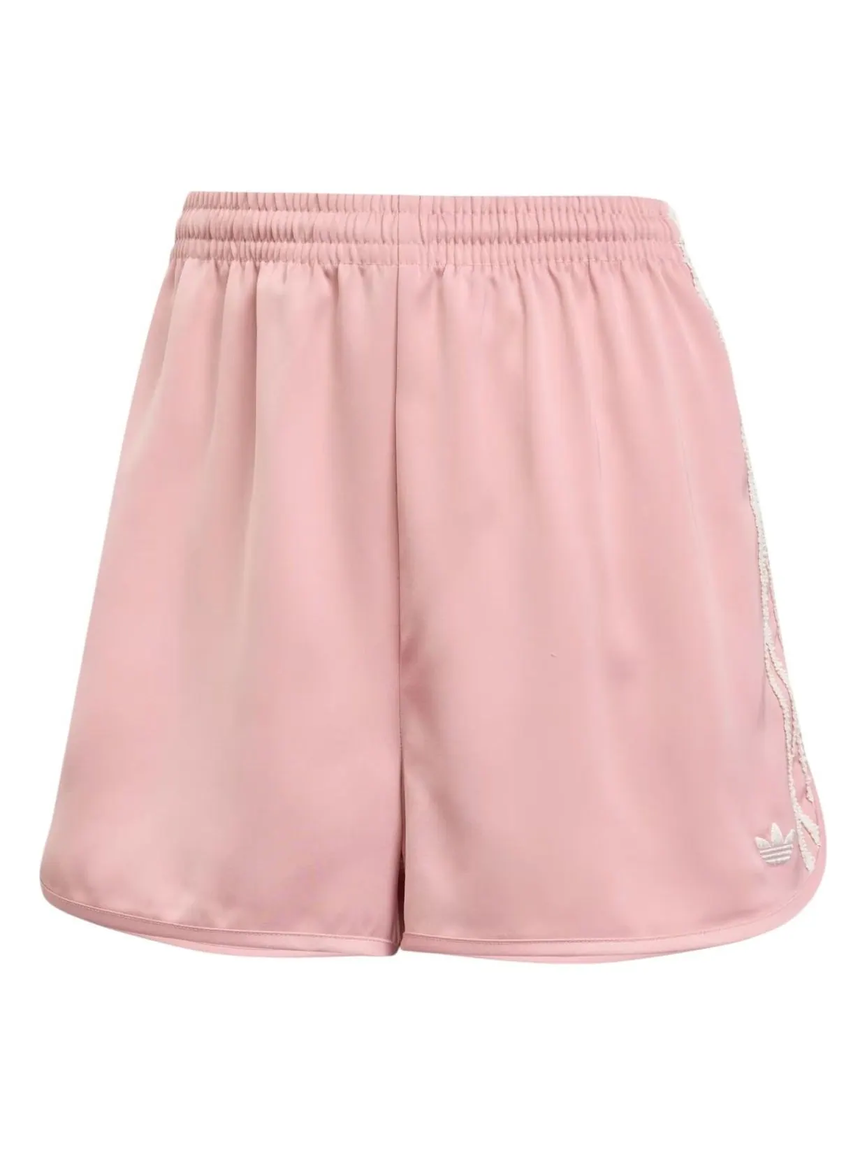 Шорты (WMNS) adidas Satin Shorts Ruffle 3-Stripes 'Wonder Mauve' — изображение 1 из 3, розовый
