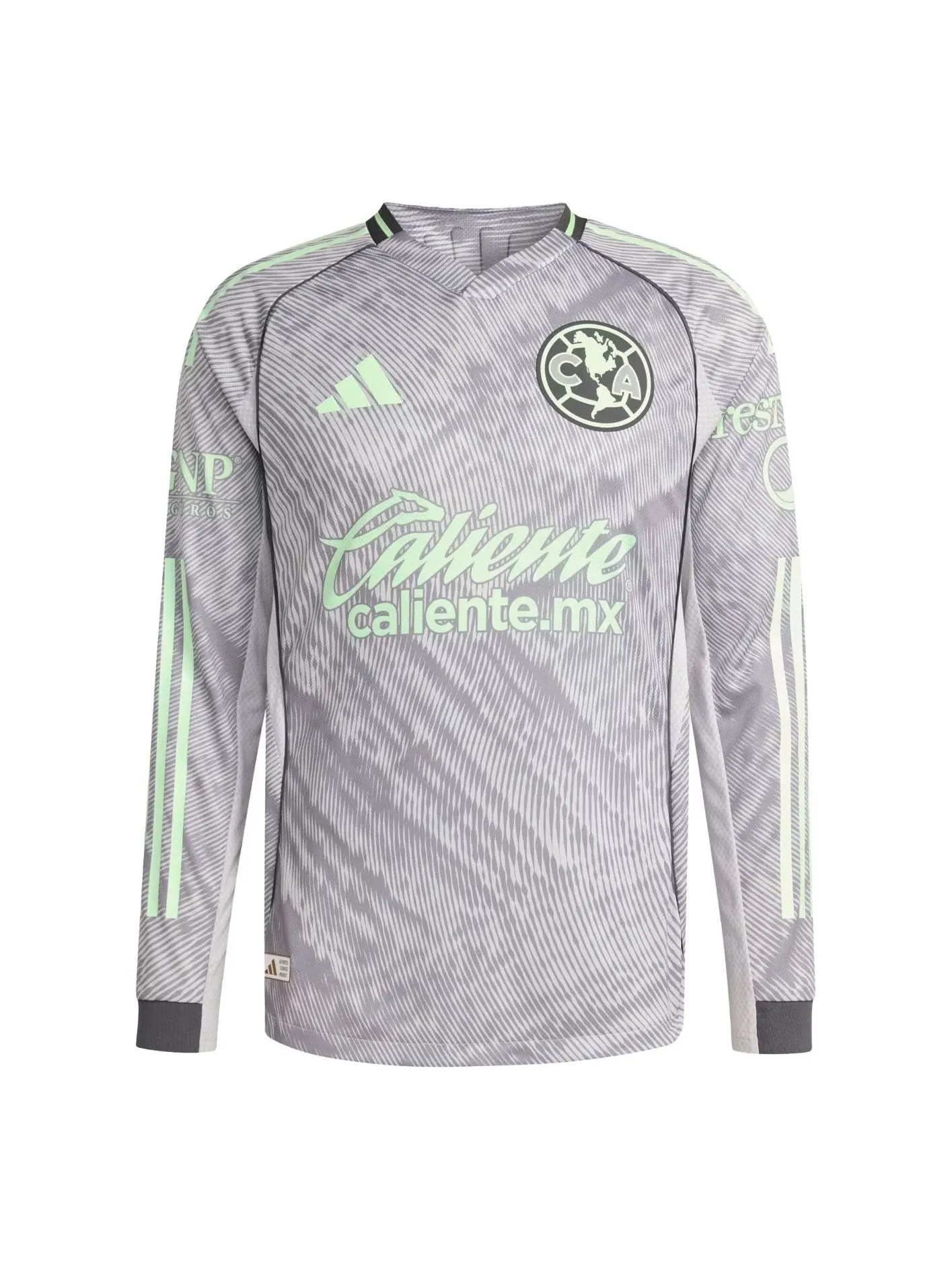 Футболка Adidas Club America 25/26 Third Authentic с длинным рукавом, приталенного кроя — изображение 1 из 2, серый