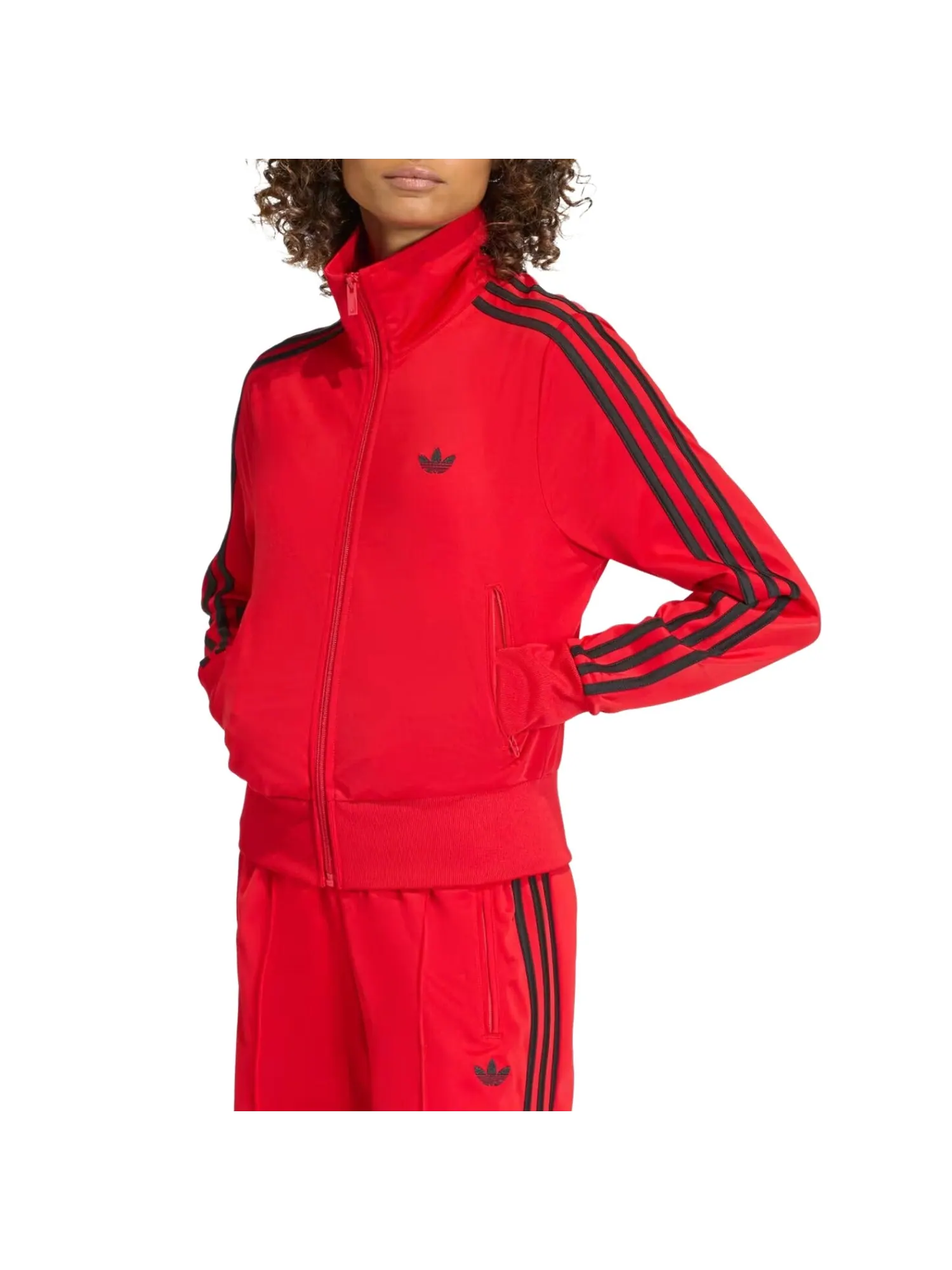 (WMNS) Спортивная футболка Adidas Firebird Classic Track Top 'Better Scarlet Black' — изображение 2 из 3, черный