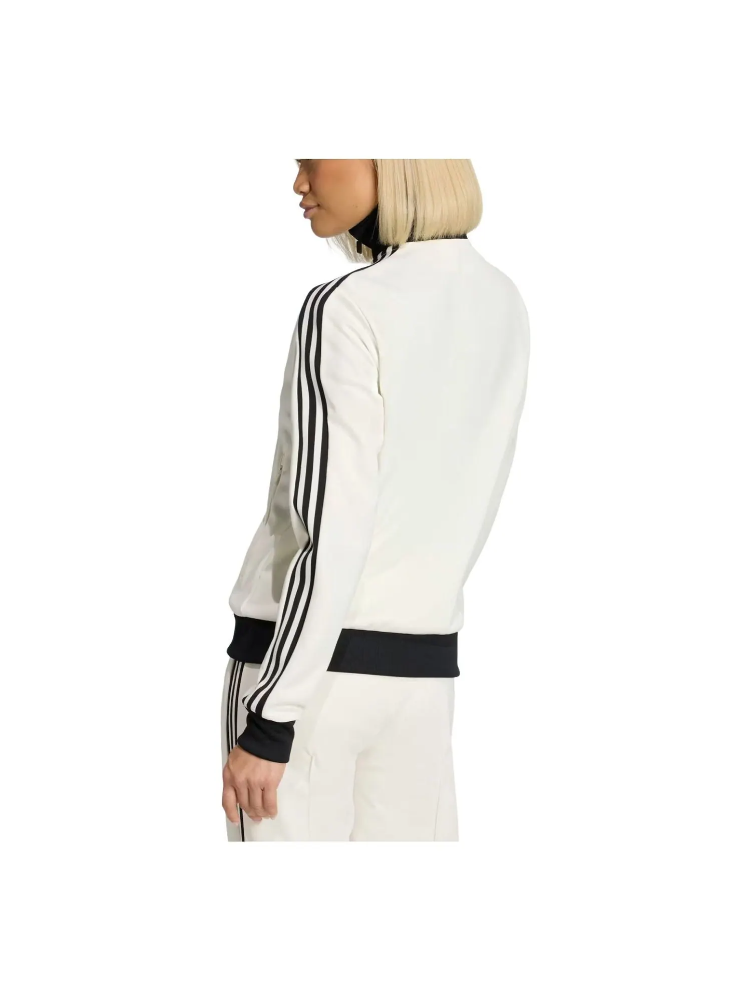 (WMNS) Классическая спортивная куртка Adidas 'Off White Black' — изображение 2 из 2, белый/черный