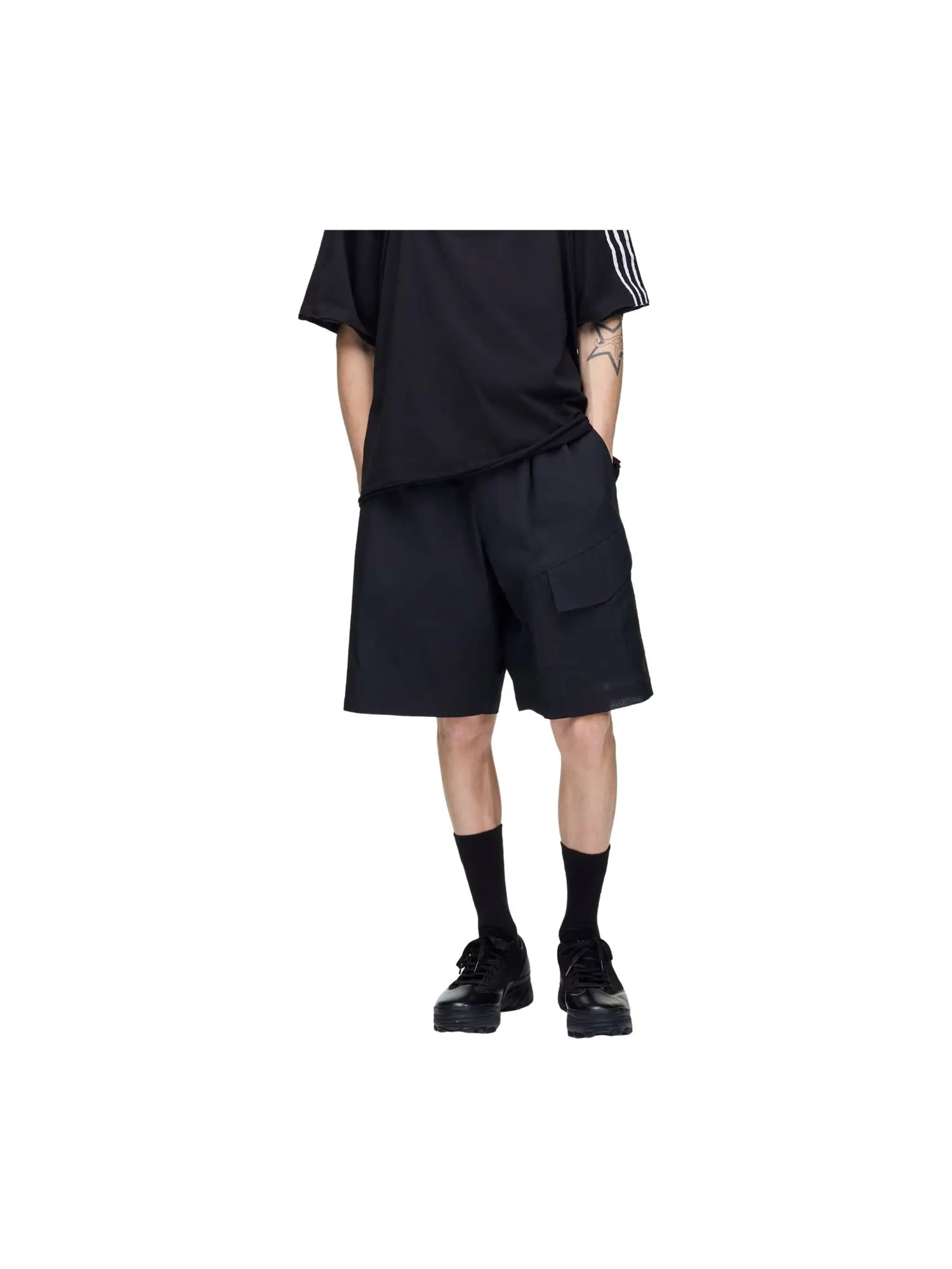 Шорты Adidas Y-3 UT Wideleg Shorts 'Black' — изображение 4 из 4, черный